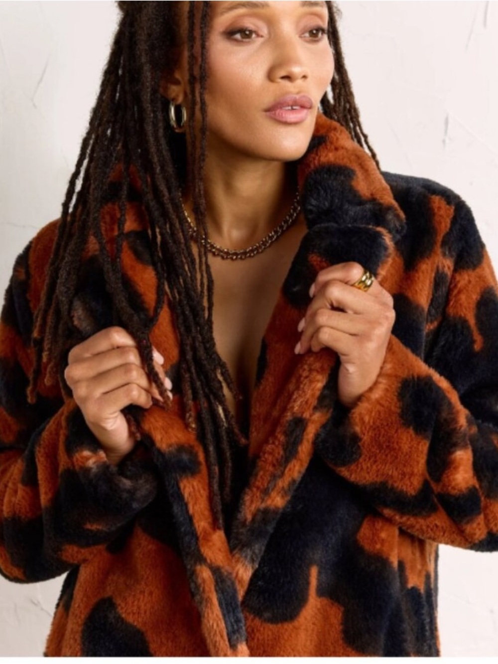 Stoosh Rust and Black Leopard Teddy Coat - Picture 6 of 11